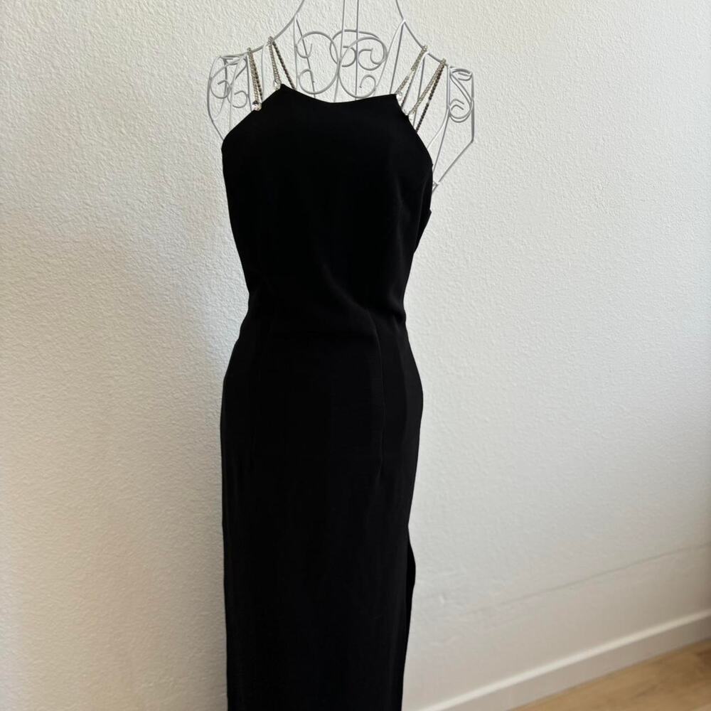 90s y2k  Dove & Johnny black maxi dress rhinestone straps